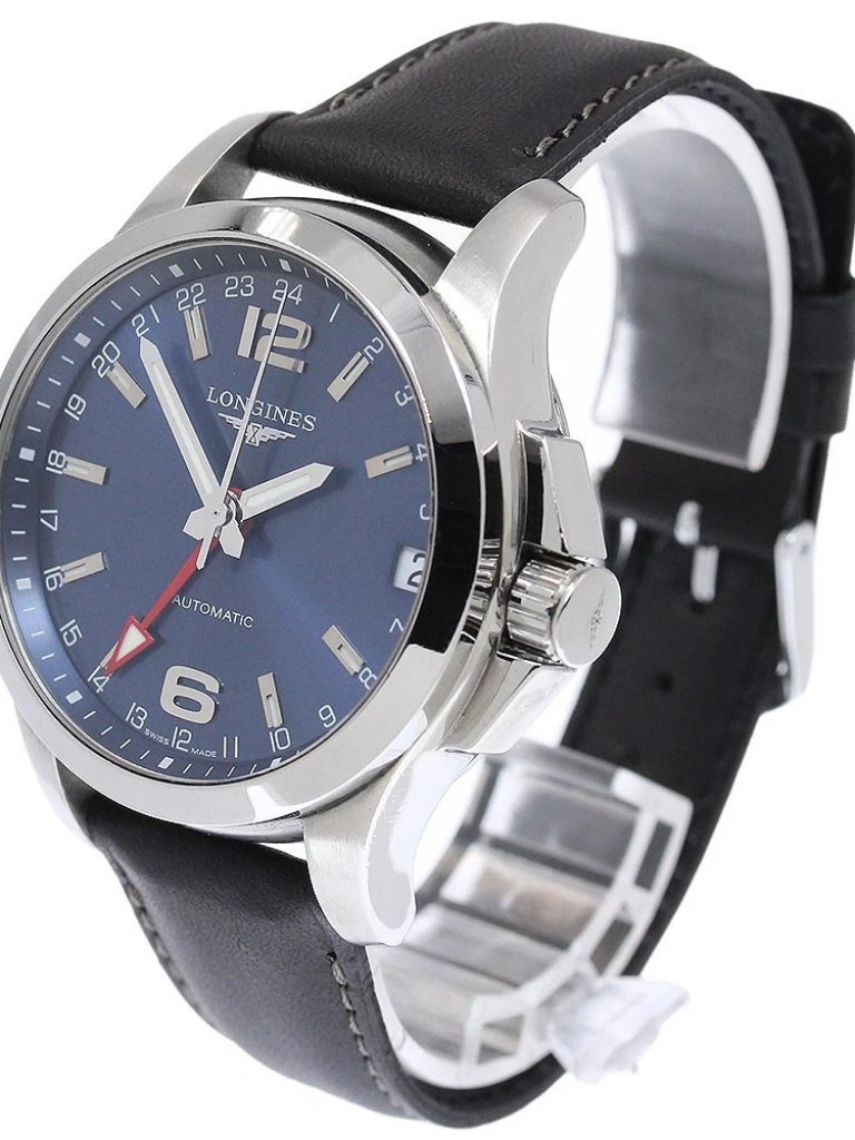 Longines Conquest L36874 Gmt Date Blue Dial Automatic Mens Watch957020